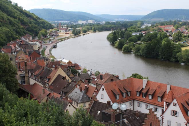 Blick von der Mildenburg aus auf den Main