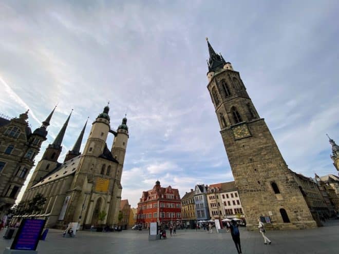 Halle, die Stadt der fünf Türme in Sachsen Anhalt