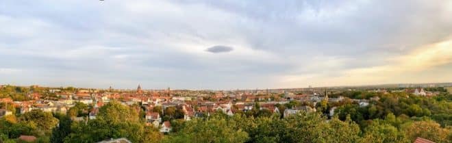 Halle an der Saale Sachsen-Anhalt - Panoramaaufnahme vom Bergzoo Turm aus 